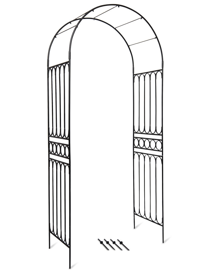 Panacea Products Ogee Top Garden Arbor with Finials Black 