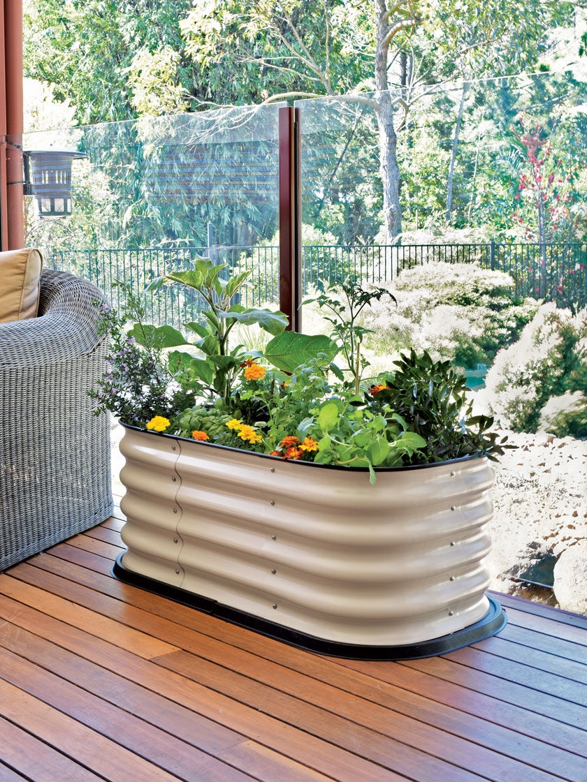 240x80x81 cm, Silver Galvanised Steel Outdoor Garden Planter SOULONG Raised Corrugated Metal Garden Bed