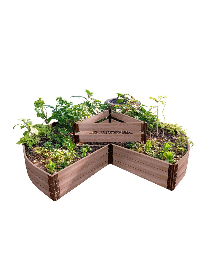 Classic Sienna Circle Keyhole Garden with 2" boards
