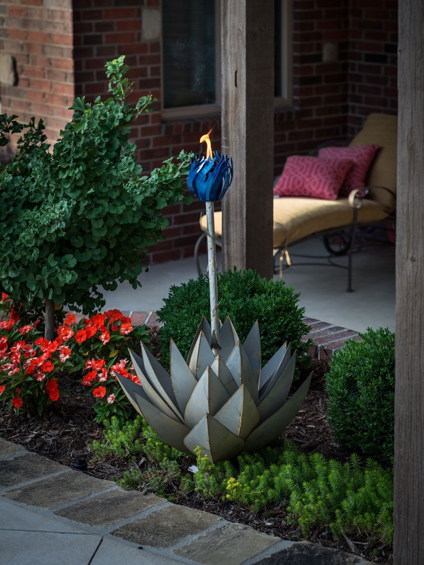 Desert Steel Blue Agave Tiki Torch Gardener's Supply