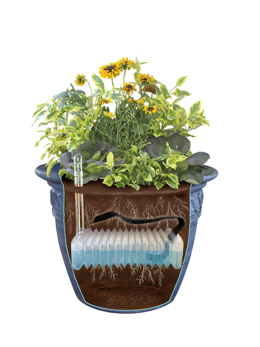 Self Watering Plant Flower Pot Plastic Planter Basket Garden Supply Home Garden Decoration Automatic Irrigation Plant Pot Color: White 