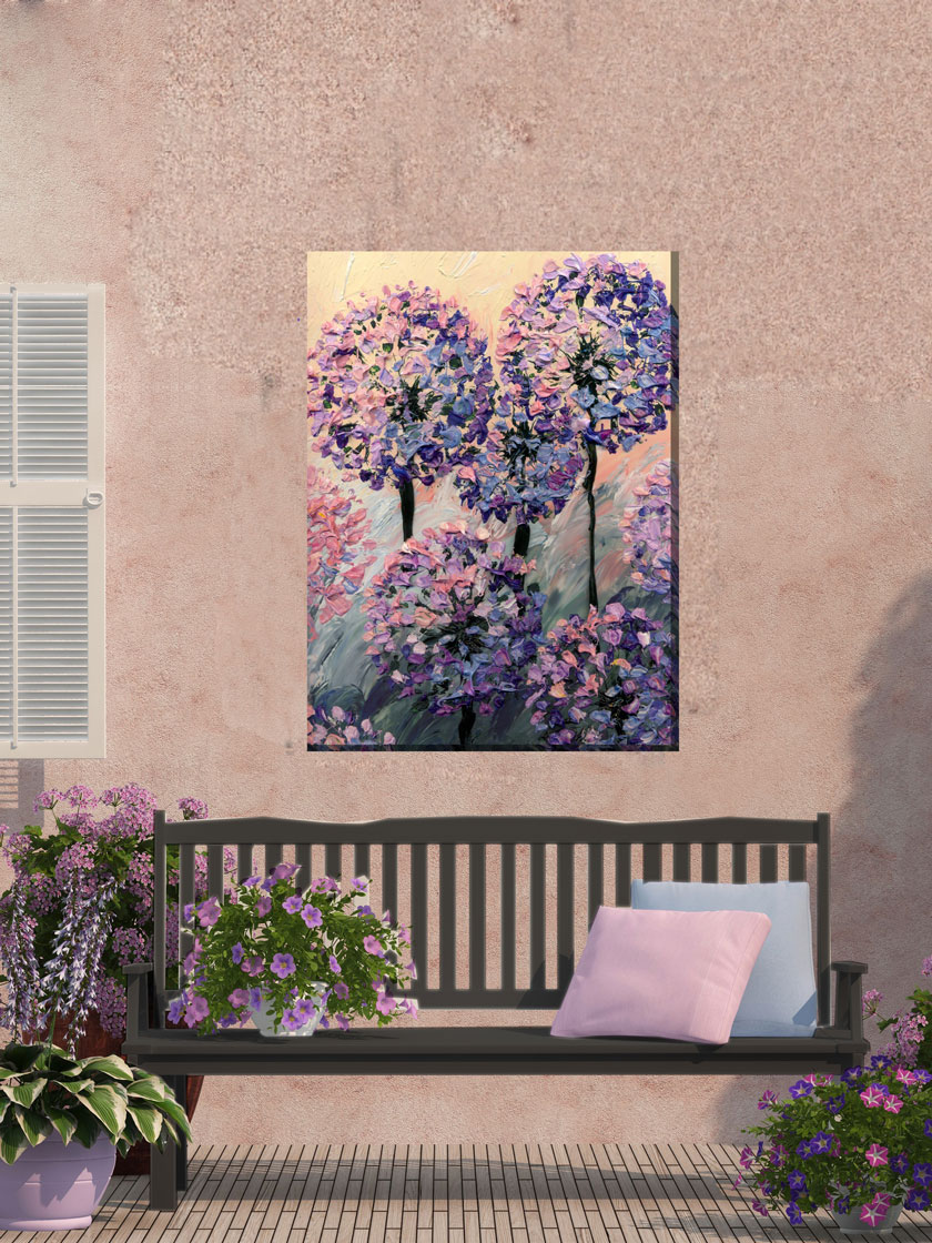 Artistic Allium Outdoor Wall Art