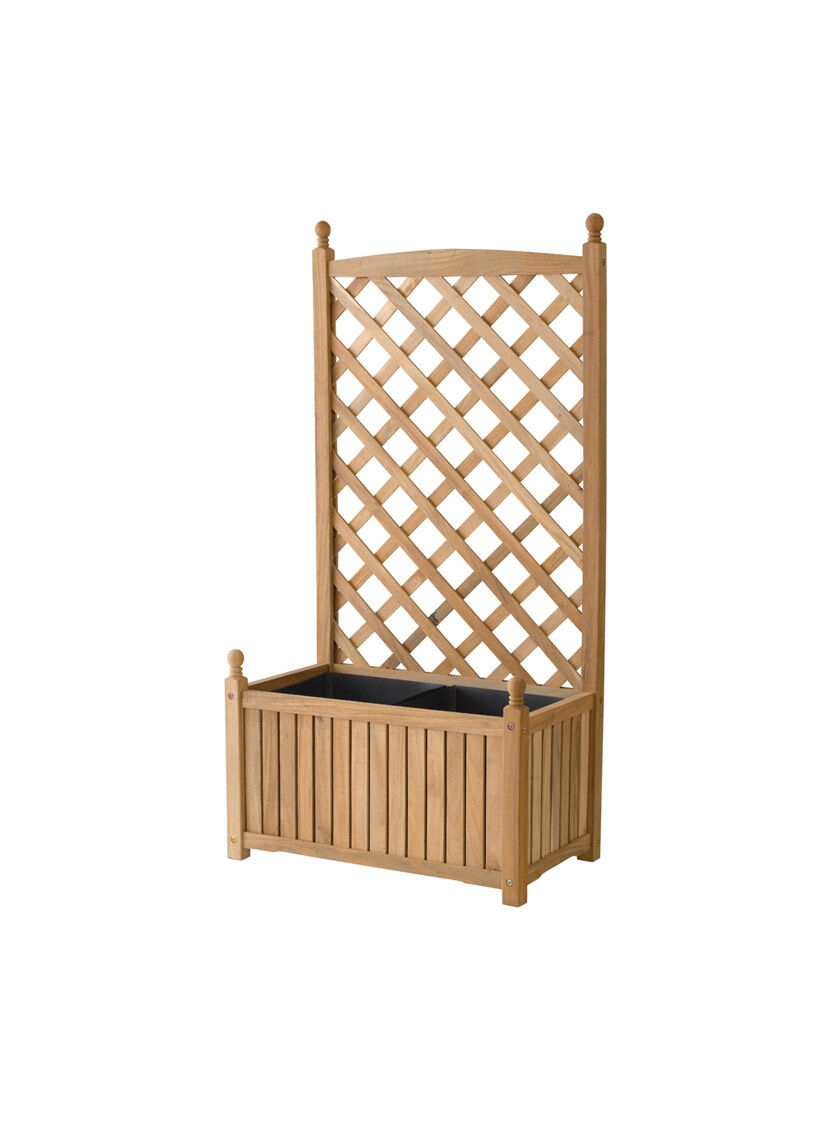 Lexington Rectangular Wood Trellis Planter, 28" - Factory Second