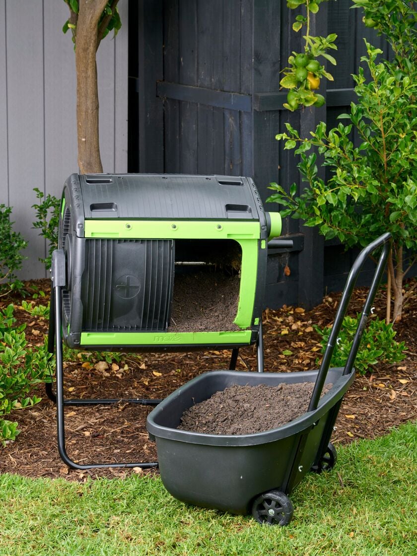 Maze 48 Gallon Compost Tumbler with Cart Gardener's Supply